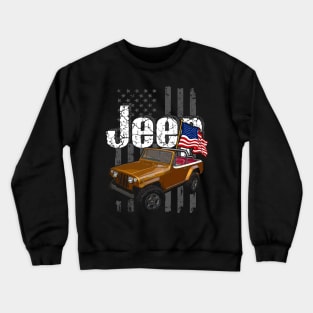 Jeep Jeepster Jeepcar JEEP Flag Crewneck Sweatshirt